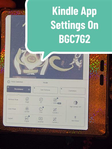 Kindle App Settings on Boox Go Color 7 Gen 2