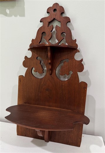 Vintage Two-tiered Wooden Wall Shelf - Etsy