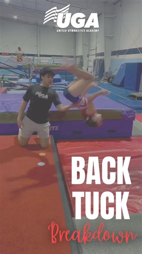 💫 Skill Breakdown: Back Tuck 💫 doesn’t want to know how to do a back flip?? In gymnastics we call them back tucks, and here’s the breakdown: ✅ Start standing up straight with your arms tight by your ears and feet together ✅ Swing your arms down while bending your knees and leaning slightly forward - Think sitting in a chair! ✅ Jump up and slightly back, and pick a spot in front of you to look at for as long as possible while you jump back ✅ Bring your hips up and over while bending your knees