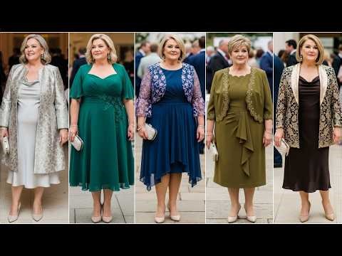 Must-See Plus Size Tea Length Wedding Guest Gowns with Jackets | Mother of the Bride