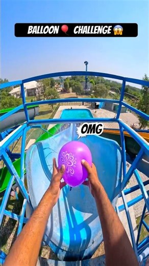 Bella ciao balloon challenge waterslide POV 🙀💦