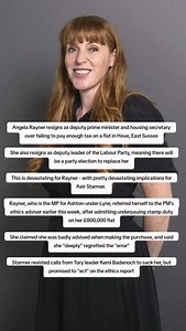 Angela Rayner resigns as deputy prime minister and housing secretary over failing to pay enough tax on a flat in Hove, East Sussex She also resigns as deputy leader of the Labour Party, meaning there will be a party election to replace her This is devastating for Rayner - with pretty devastating implications for Keir Starmer. Rayner, who is the MP for Ashton-under-Lyne, referred herself to the PM's ethics adviser earlier this week, after admitting underpaying stamp duty on her £800,000 flat She 