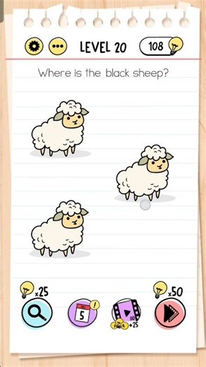 Where is the black sheep? | Brain test level 20