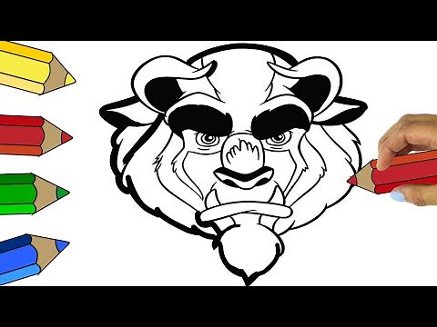 How to draw BEAST Steb By Step from beauty and the Beast EASY |Cómo dibujar la CARA de BESTIA