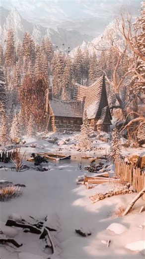 Holiday Cottage #b3d #snow #nature