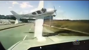 Watch This Plane Crash Into a Roadside Ditch Via Lucky Driver's Dashcam