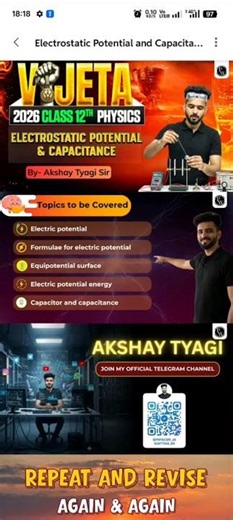 class 12th vijeta physics notes ch-2 electrostatic potential and capacitance 2026 board CBSE