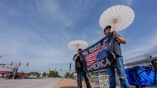 Dozens show up at OKC Good Trouble protest to honor civil rights leader, protest Trump