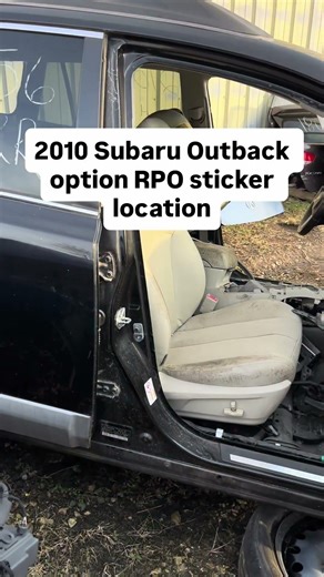 2010 Subaru Outback option sticker RPO code interior trim code exterior paint code location on car