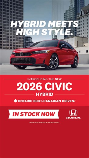 14K views | Charge ahead with style, confidence, and hybrid power in the Ontario-built 2026 Civic Hybrid. Visit your local Honda dealer. | Honda Canada | Facebook