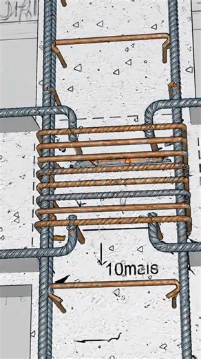 RCC Beam Columns Joint Details.#civilengineering #trending #rccwork #detailing #animation #viral