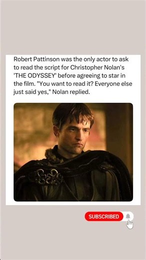 Robert Pattinson was the ONLY actor who asked to read the script first 😳🎬 #shorts