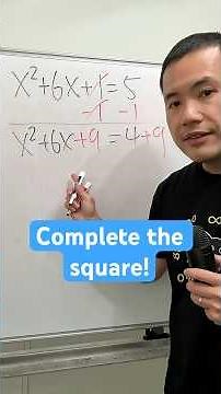 Completing the square for a quadratic equation