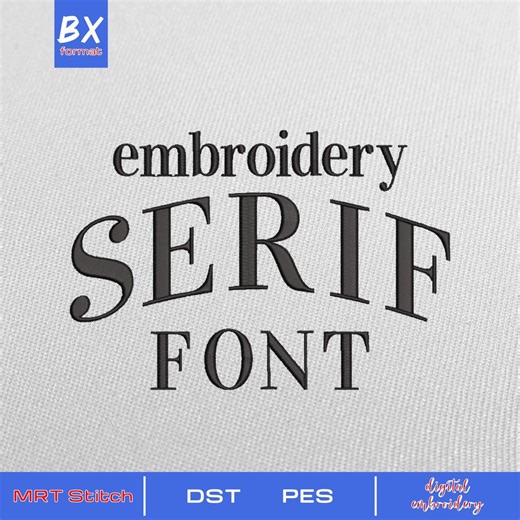 Serif Embroidery Font BX, DST, PES, Embroidery Design (sizes 1 up to 4 Inch) - Etsy
