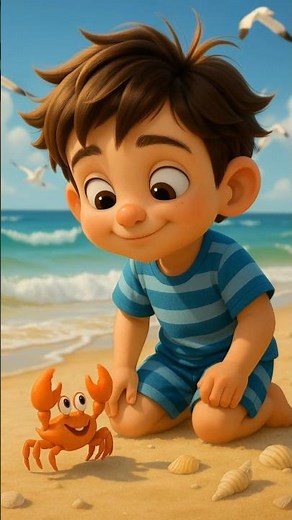 Ocean Wave Kids Song 🌊 | Crabs, Shells & Seagulls | Toddler Rhyme