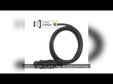 Lixada USB to DMX Interface Adapter LED DMX512 Computer PC Stage Lighting Controller Dimmer