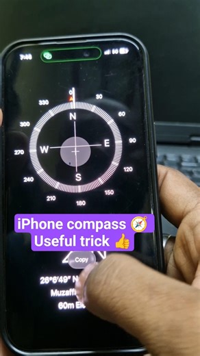 How to use compass 🧭 app on iphone | iPhone usefull trick #short #tech #iphonetipsandtricks
