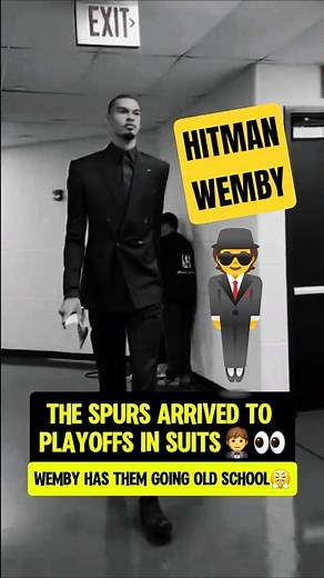 Wemby arrived looking like a HITMAN😳