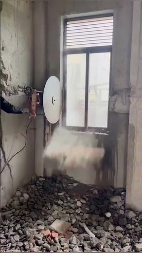 Concrete wall opening window cutting process