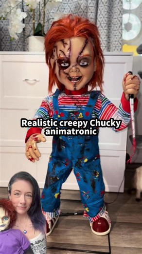 This Chucky animatronic is super realistic and lifelike and terrifying without its face on #halloween #animatronic #animatronics #horrortok #chucky