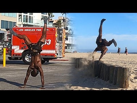 Crazy at Venice Beach - Wild People and a Stuck Cop