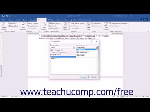 Word 2016 Tutorial Inserting a Cross-reference Microsoft Training