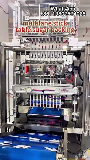 Samfull multi lane table sugar stick filling machine,10 lines white sugar stick packaging system