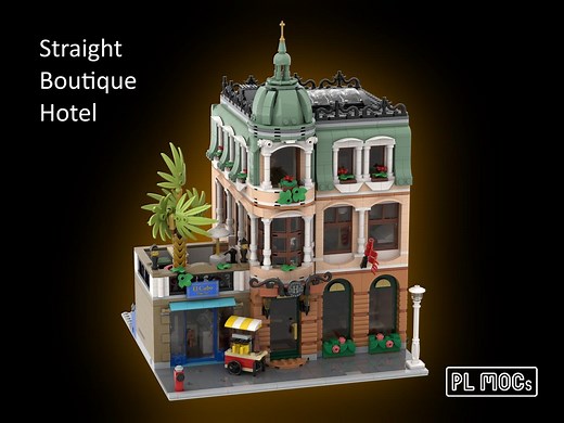 LEGO MOC-109832 Straight Boutique Hotel - 10297 Boutique Hotel Alternative Build (Modular Buildings 2022)