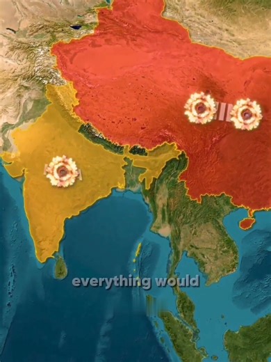 ماذا لو دخلت الصين والهند في حرب؟ 😱 تبعات عالمية ومواجهة ضخمة على الحدود ⚔️🌏 #Maps #Geography #WorldFacts #DidYouKnow #viral