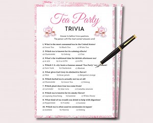 Tea Party Trivia, Tea Party Games, Adult Tea Party Games for Girls Tea Time Game, Garden Tea Party, Tea Party Birthday Game Bridal Tea Party - Etsy