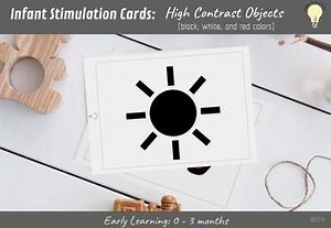 Infant Intellectual Growth Stimulating Flashcards with High Contrast Objects
