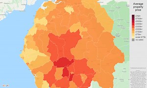 Cumbria house prices in maps and graphs. August 2025