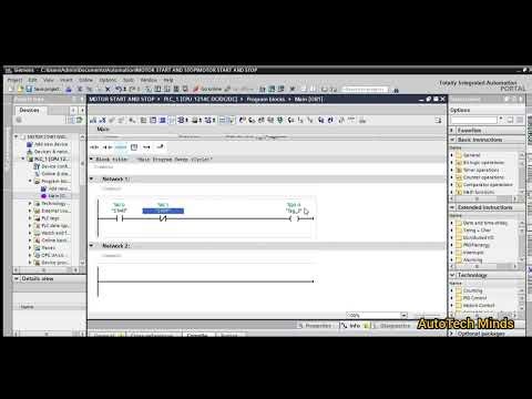Motor Start Stop PLC Program | Ladder Logic with Simulator | Hindi | AutoTech Minds