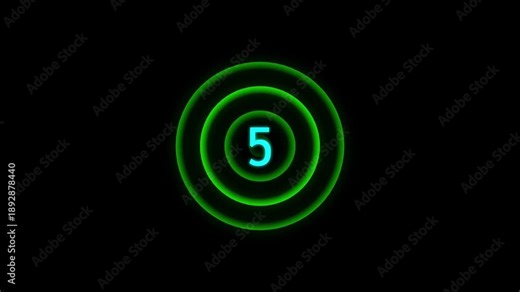 Radio Waves countdown digital futuristic signal UI icon radio wave rings. The circular waves represent signal transmission countdown timing, and wireless communication on black background.