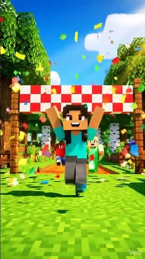 Minecraft Race with Friends Epic Running & Winning Moment #minecraftchallenge #foryou #minecraft