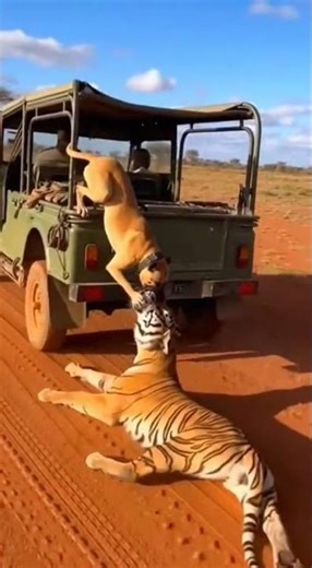 Dog DRAGS massive Tiger from the Jeep! 🐅🐕