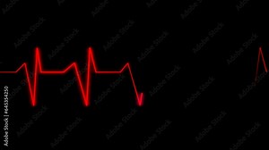 Heart pulse. Cardiogram. Animation on a transparent background, alpha channel, looped