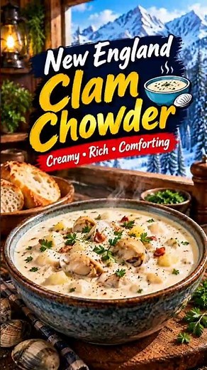 🥣 New England Clam Chowder | Creamy, Rich & Comforting! ❄️🏔️ #food #cooking #england #chowder