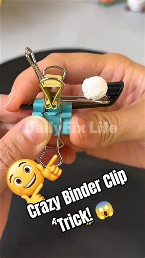 DIY Mini Ball Launcher Using Binder Clips | Simple Desk Hack! #lifehack #diy #shortvideo #amazing