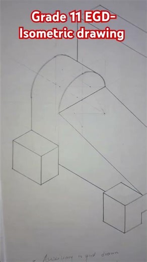 GRADE 11 EGD Isometric drawing. #egd #engineeringgraphicsanddesign #EGD #Isometric #art #exam