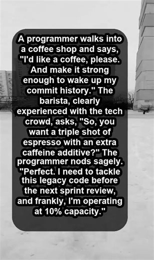 A programmer walks into a coffee shop and says...#shorts