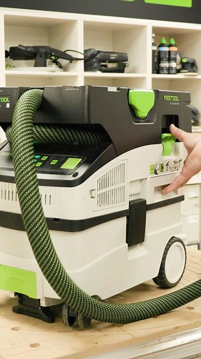 CTMC MIDI 15l M Class 18V Cordless Mobile Dust Extractor . Adjustable suction power in three levels. The appropriate level can be selected depending on the application, which increases the battery runtime. . Manual filter cleaning for longer life of filter & filter bag dedusting. Blower function . #festool #festoolaustralia #festool_australia #festool_aus #festoolmidi #workdustfree #saynotodust #healthyworking #ctmcmidi #festoolcordless #cordlesstoold #cordlessdusty #cordlessdustextractors | Fes