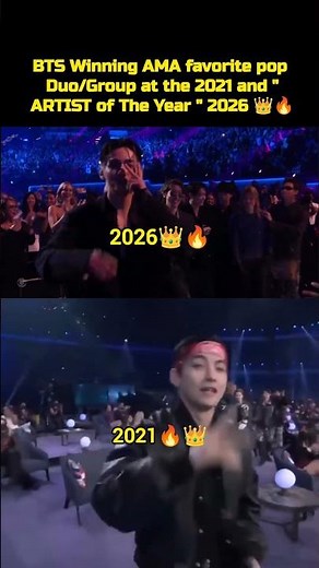 BTS Winning AMA favorite pop Duo/Group at the 2021 and " ARTIST of The Year " 2026 👑🔥 #bts