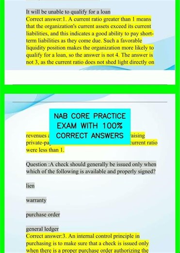 NAB CORE PRACTICE EXAM WITH 100% CORRECT ANSWERS video