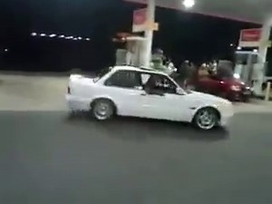 Crazy driver... BMW 325is Drifting in a Gas Station | Sport Cars