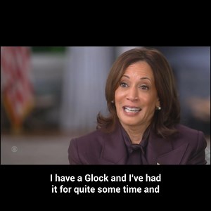 My background is in law enforcement. Yes, I own a glock. | Kamala Harris