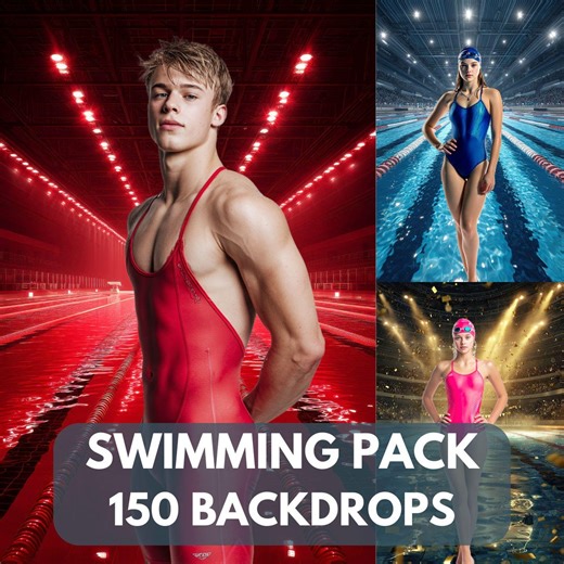 150 Swimming Backdrop Overlays Pack
