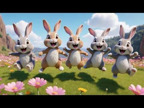 Five Little Rabbits Hop Hop Hop 🐇 | Counting & Farm Animal Song for Kids