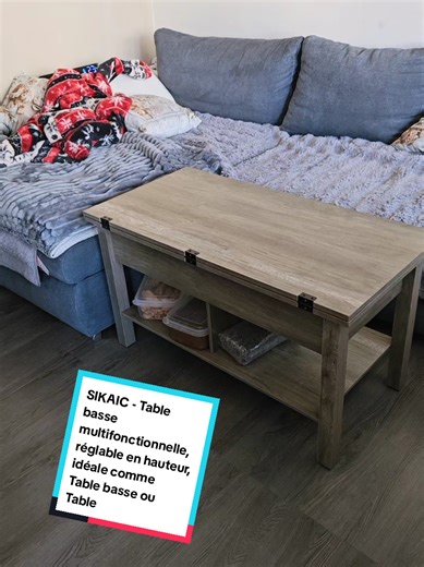 SIKAIC - Table basse multifonctionnelle, réglable en hauteur, idéale comme Table basse ou Table de salle à manger. #salon #maison #deco #table #meuble