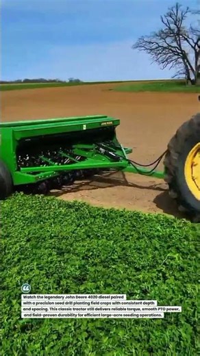 John Deere 4020 + Seed Drill in Action 🌱🚜 #FarmingPower #JohnDeere #AgriTech